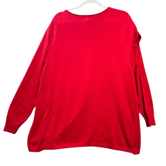 Calvin Klein Red Sparkle Long Sleeve Top Womens Plus Size 3X New with Tags - Picture 8 of 8